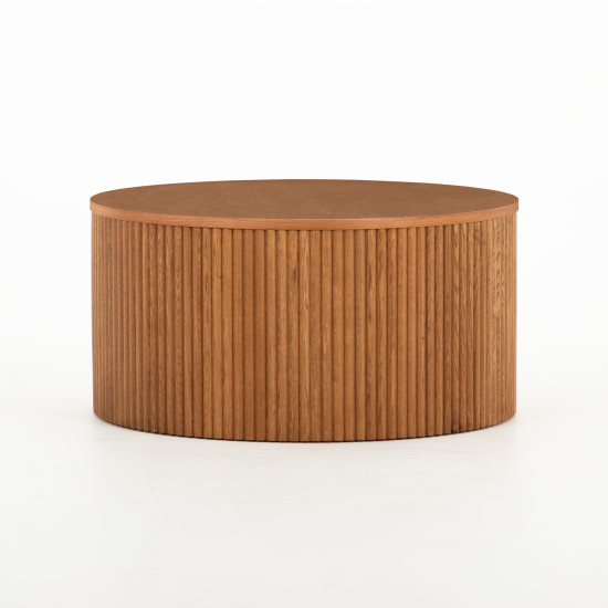 Malmo Round Coffee Table - W80, Caramel