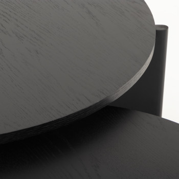 Ash Set of 2 Round Coffee Tables, Black