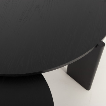 Ash Set of 2 Round Side Tables, Black