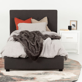 Dallas King Single Bed Frame, Jet