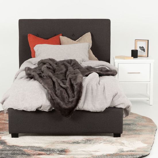 Dallas King Single Bed Frame, Jet