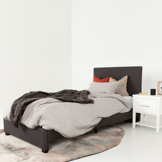 Dallas King Single Bed Frame, Jet