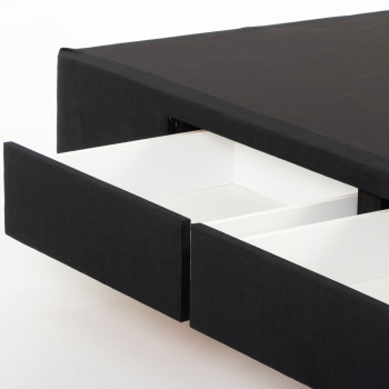 Doze 2 Drawer Left Hand Facing Mattress Base - King Single, Black