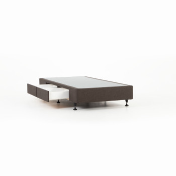 Doze 2 Drawer Left Hand Facing Mattress Base - Single, Charcoal