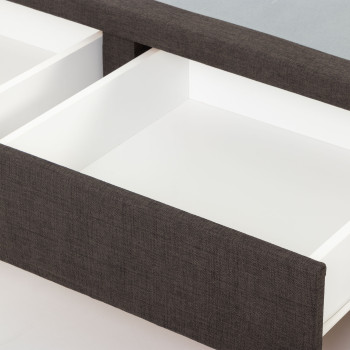 Doze 2 Drawer Left Hand Facing Mattress Base - Single, Charcoal