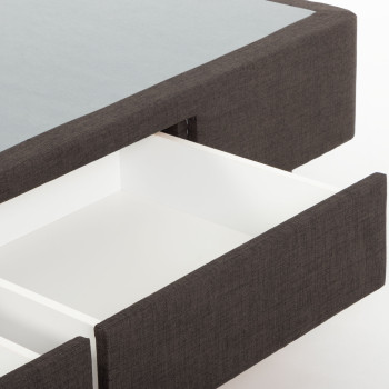 Doze 2 Drawer Right Hand Facing Mattress Base - Single, Charcoal