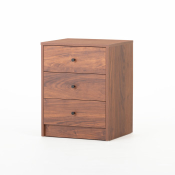 Elliot 3 Drawer Bedside, Walnut