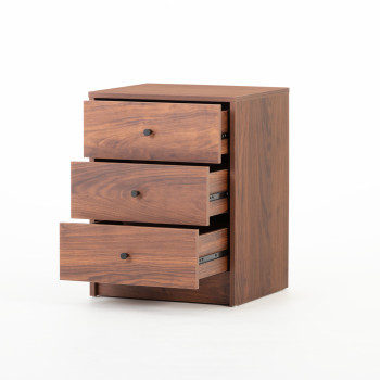 Elliot 3 Drawer Bedside, Walnut