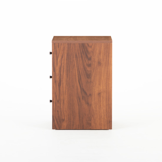 Elliot 3 Drawer Bedside, Walnut