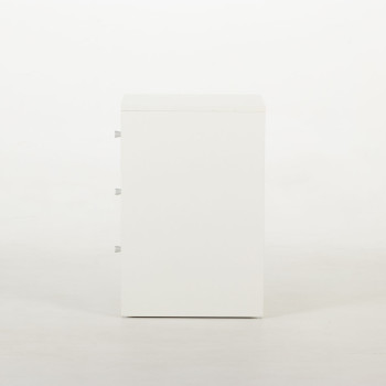 Elliot 3 Drawer Bedside, White