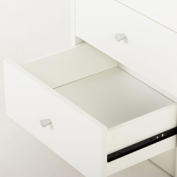 Elliot 3 Drawer Bedside, White