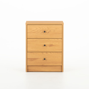 Elliot 3 Drawer Bedside, Wild Oak