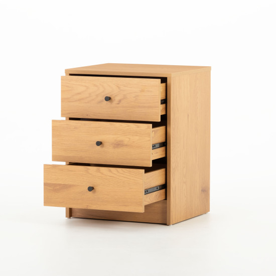 Elliot 3 Drawer Bedside, Wild Oak