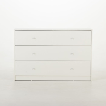 Elliot 4 Drawer Lowboy, White