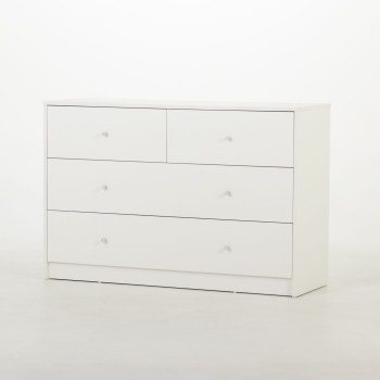 Elliot 4 Drawer Lowboy, White