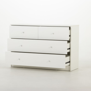 Elliot 4 Drawer Lowboy, White