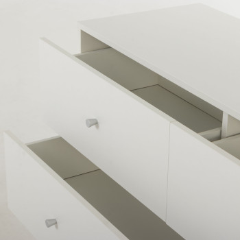 Elliot 4 Drawer Lowboy, White