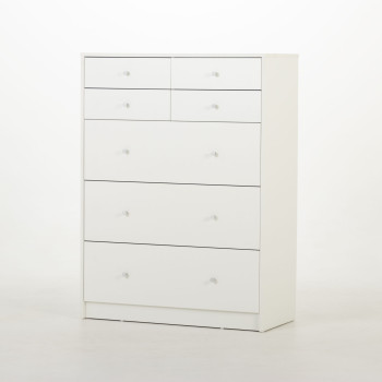 Elliot 7 Drawer Tallboy, White
