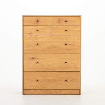 Elliot 7 Drawer Tallboy, Wild Oak