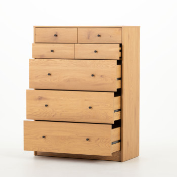 Elliot 7 Drawer Tallboy, Wild Oak