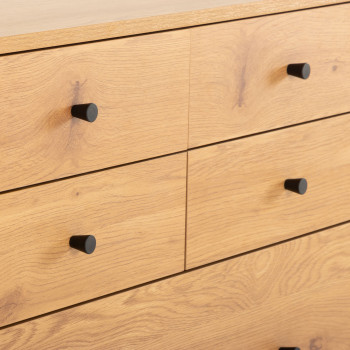 Elliot 7 Drawer Tallboy, Wild Oak