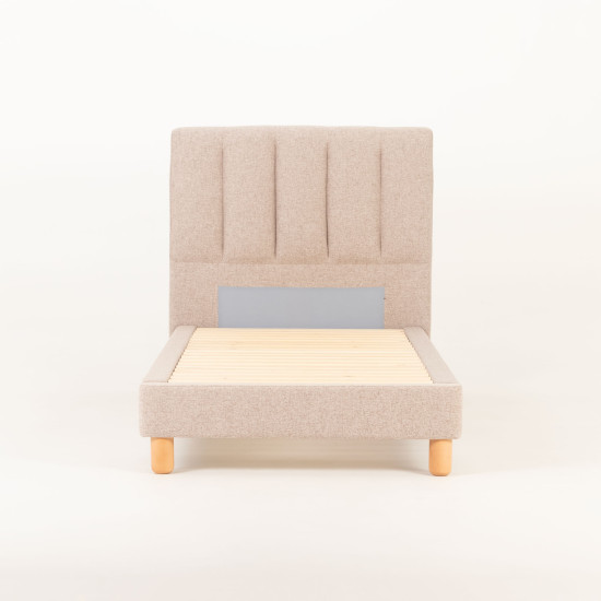 Riley King Single Bed Frame, Beige
