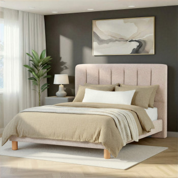 Riley Queen Bed Frame, Beige