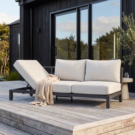 Catalina Outdoor 3 Seater Sunlounger, Gunmetal