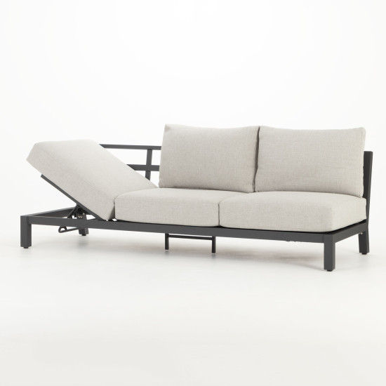 Catalina Outdoor 3 Seater Sunlounger, Gunmetal