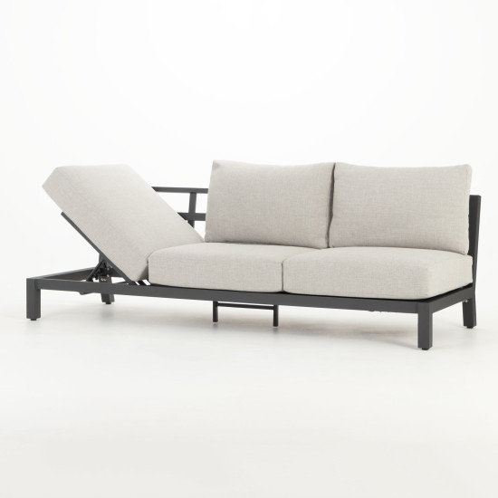 Catalina Outdoor 3 Seater Sunlounger, Gunmetal