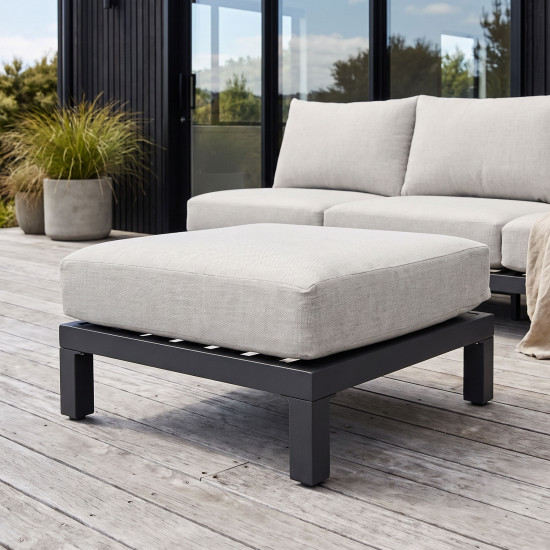 Catalina Outdoor Ottoman, Gunmetal