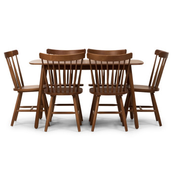 Woodwall 7 Piece Dining Set - W135, Dark