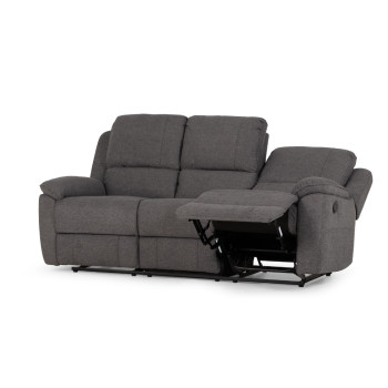 Aiden 3 Seater Recliner + 2 Recliner Chairs, Dark Grey