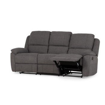 Aiden 3 Seater Recliner + 2 Recliner Chairs, Dark Grey