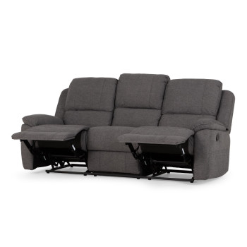 Aiden 3 Seater Recliner + 2 Recliner Chairs, Dark Grey