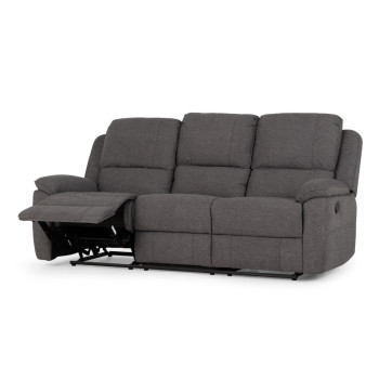 Aiden 3 Seater Recliner + 2 Recliner Chairs, Dark Grey