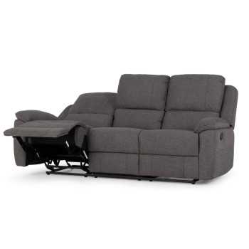 Aiden 3 Seater Recliner + 2 Recliner Chairs, Dark Grey