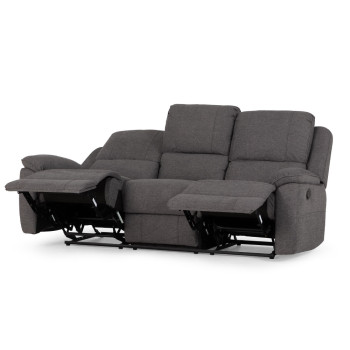 Aiden 3 Seater Recliner + 2 Recliner Chairs, Dark Grey