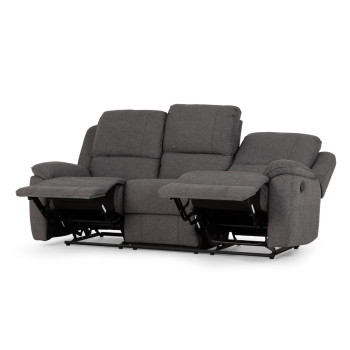 Aiden 3 Seater Recliner + 2 Recliner Chairs, Dark Grey