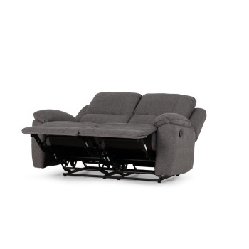 Aiden 2 Seater Recliner + 2 Recliner Chairs, Dark Grey