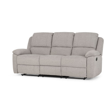 Aiden 3 Seater Recliner + 2 Recliner Chairs, Light Grey