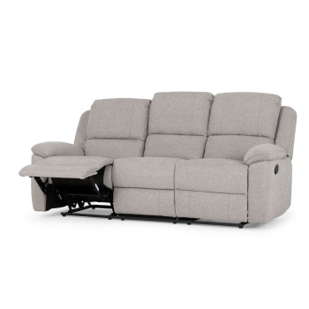 Aiden 3 Seater Recliner + 2 Recliner Chairs, Light Grey
