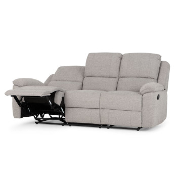 Aiden 3 Seater Recliner + 2 Recliner Chairs, Light Grey