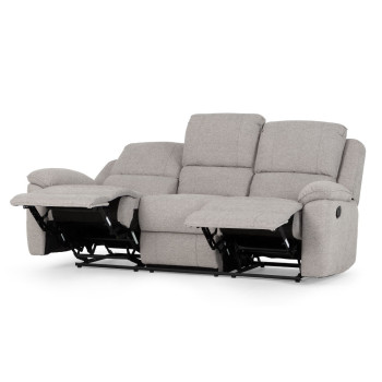 Aiden 3 Seater Recliner + 2 Recliner Chairs, Light Grey