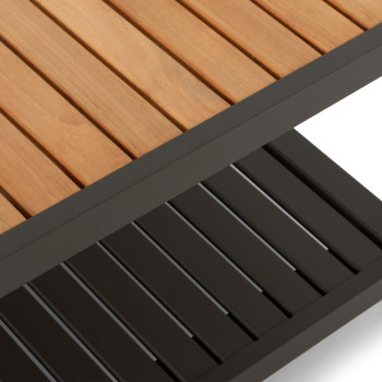 Amber Outdoor Corner Set with Square Coffee Table, Gunmetal