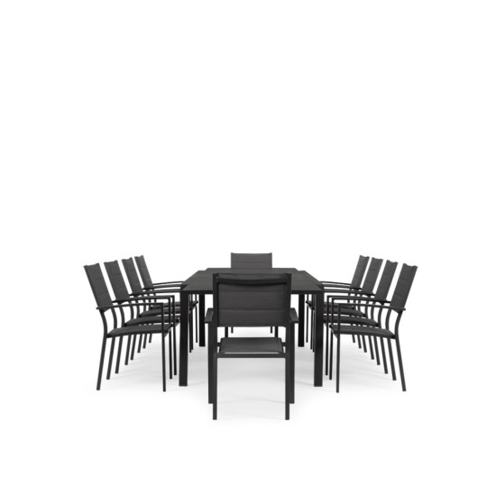 Antoni 11 Piece Outdoor Extension Dining Set - W220/340, Gunmetal