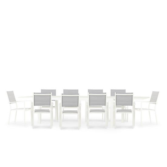 Antoni 11 Piece Outdoor Extension Dining Set - W220/340, White