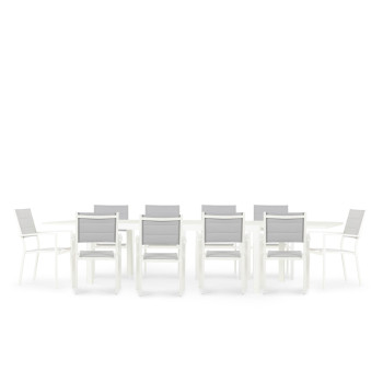 Antoni 11 Piece Outdoor Extension Dining Set - W220/340, White