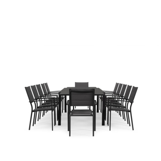 Antoni 13 Piece Outdoor Extension Dining Set - W220/340, Gunmetal