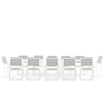 Antoni 13 Piece Outdoor Extension Dining Set - W220/340, White
